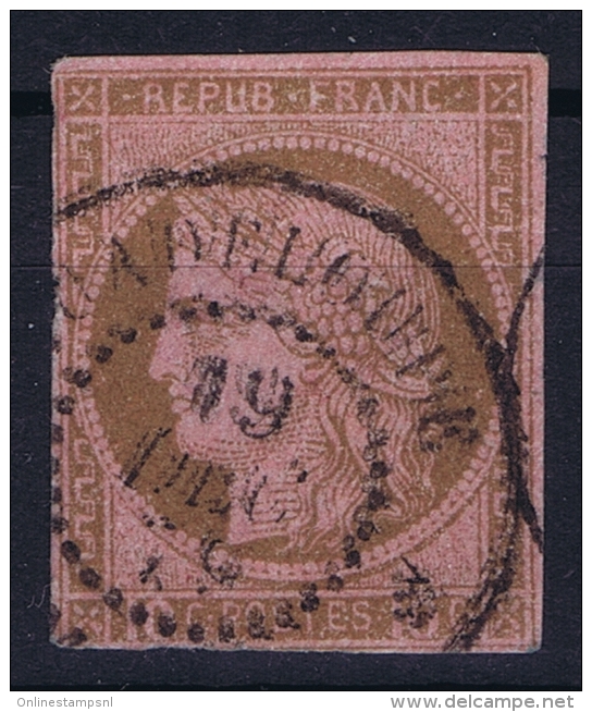 GUADELOUPE   Col. Gen.  Yv Nr 18 Obl. Used - Gebruikt