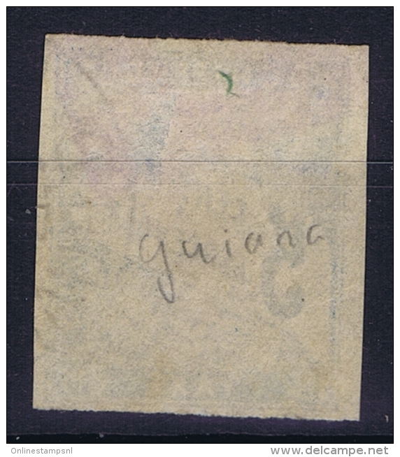 GUYANE  Col. Gen.  Taxe Yv Nr 18 Obl. Used  Cad Guyane  Has A Thin Spot - Oblitérés