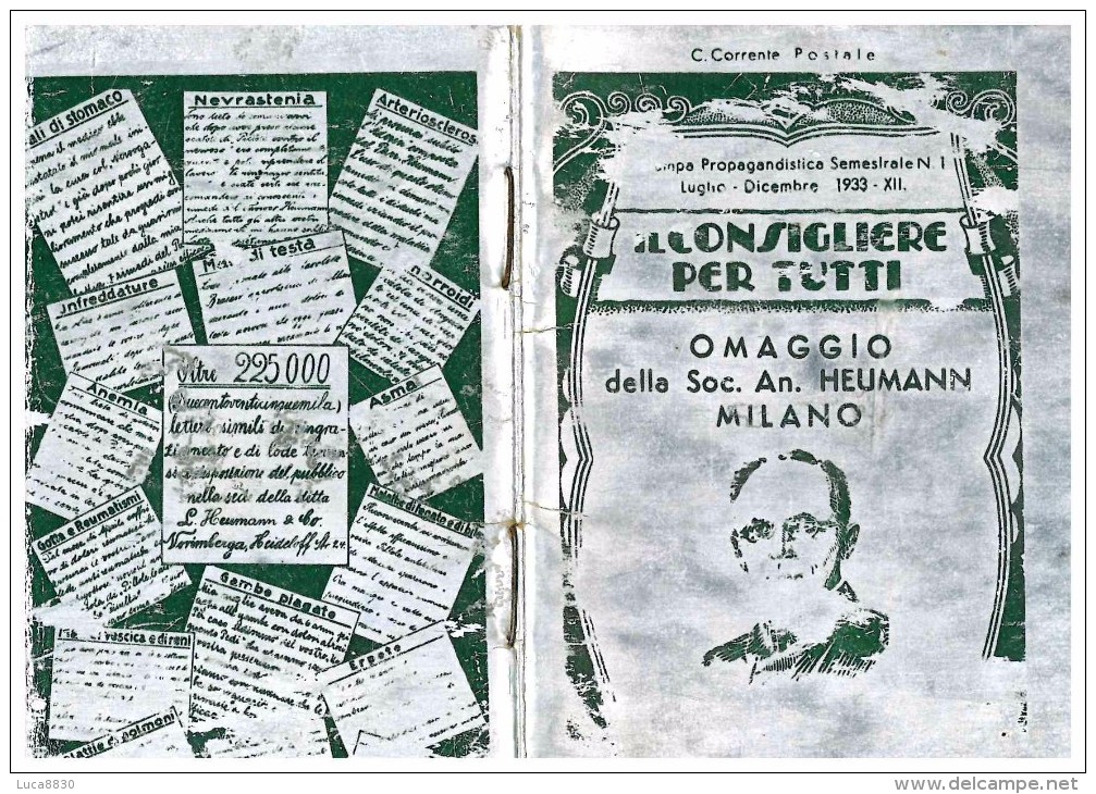 CALENDARIO 1934 - IL CONSIGLIERE PER TUTTI - Tamaño Pequeño : 1921-40