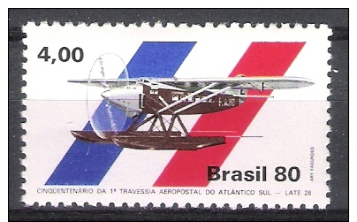 Bresil : N° Yvert  1425 * * - Avion  ( 50 éme Anniversaire De La 1ére Traversée De L´aéropostale Atlantique Sud ) . . - Avions