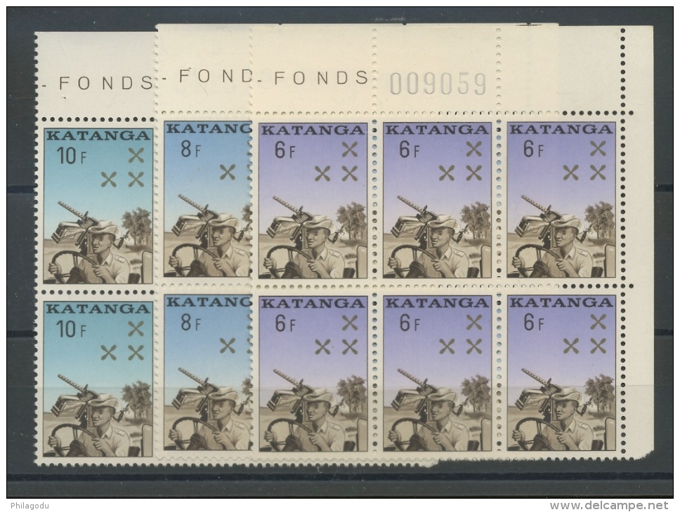 6 X La Gendarmerie Katangaise 1962  ** Cote 5,50 E X 6 = 33 Euros - Katanga