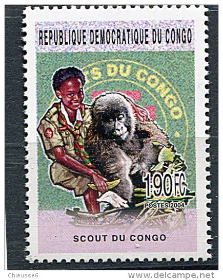 (cl. 4 - P.9) Congo ** N° 1622 (ref. Michel Au Dos) Scout. Gorille - - Mint/hinged