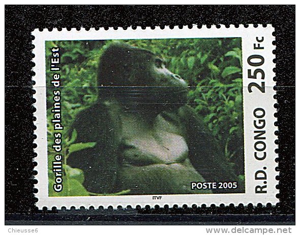 (cl. 4 - P.9) Congo ** Tbre Du Bloc N° 74 (ref. Michel Au Dos) Gorille - - Mint/hinged