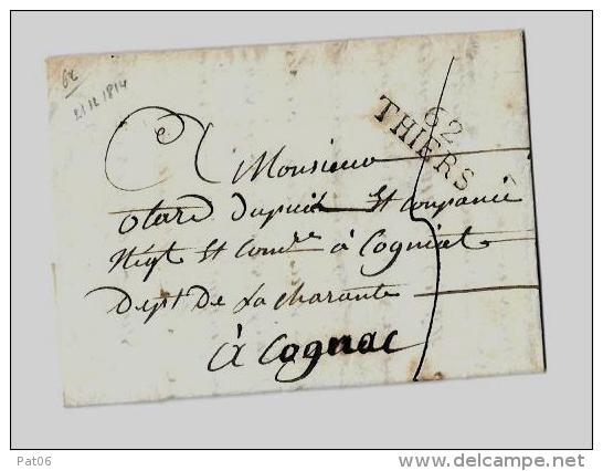 Puy De Dôme ( 62 ) - THIERS  Tarif Du 10.12.1806 (Province) Au 31.12.1827L.I. 1er Ech. - 6gr - En Port Dû &ndash; Dist. - 1792-1815 : Departamentos Conquistados