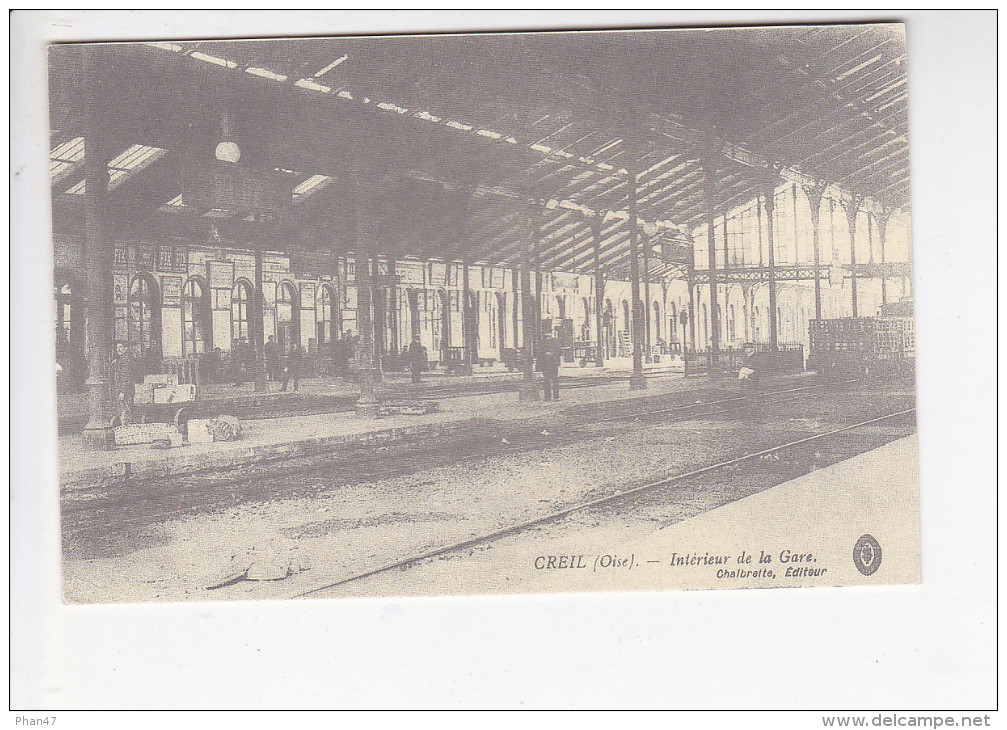 CREIL (60-Oise), Intérieur De La Gare, Wagons, Ed. Edito-Service (ré-édition) - Creil