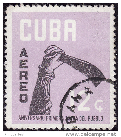 CUBA  1962 -  PA 238 -  Recolte Du Sucre  - Oblitéré - Airmail