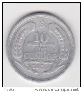 CILE   10 PESOS / 1 CONDOR  ANNO 1956 - Chili