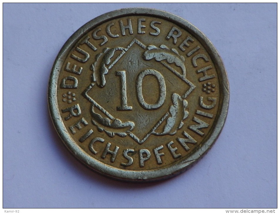 ALLEMAGNE 10  REICH PFENNIG      1929 J       TB  CU - 10 Rentenpfennig & 10 Reichspfennig