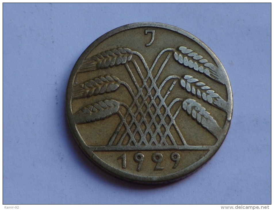 ALLEMAGNE 10  REICH PFENNIG      1929 J       TB  CU - 10 Rentenpfennig & 10 Reichspfennig