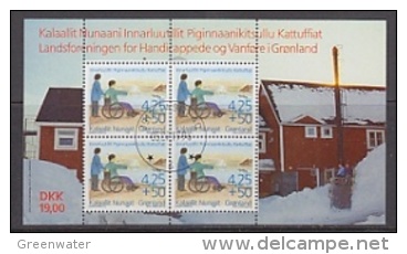 Greenland 1996 Handicap Association M/s Used Cto 1st Day (25724A) - Blocks & Sheetlets