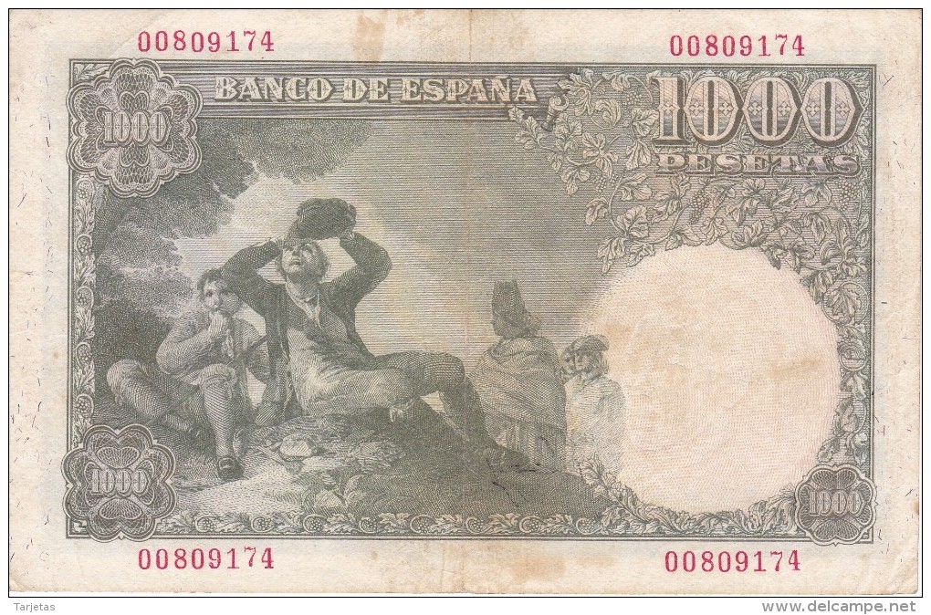 BILLETE DE 1000 PTAS DEL AÑO 1949 DE SANTILLAN (BANKNOTE) - 1000 Pesetas