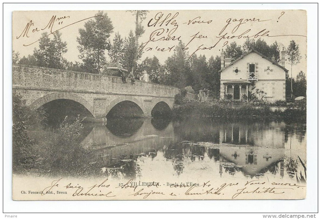 CPA 28 Villemeux Bords De L' Eure Précurseur 1903 Pour Jardin à Beauterne Boutigny Par Houdan - Villemeux-sur-Eure