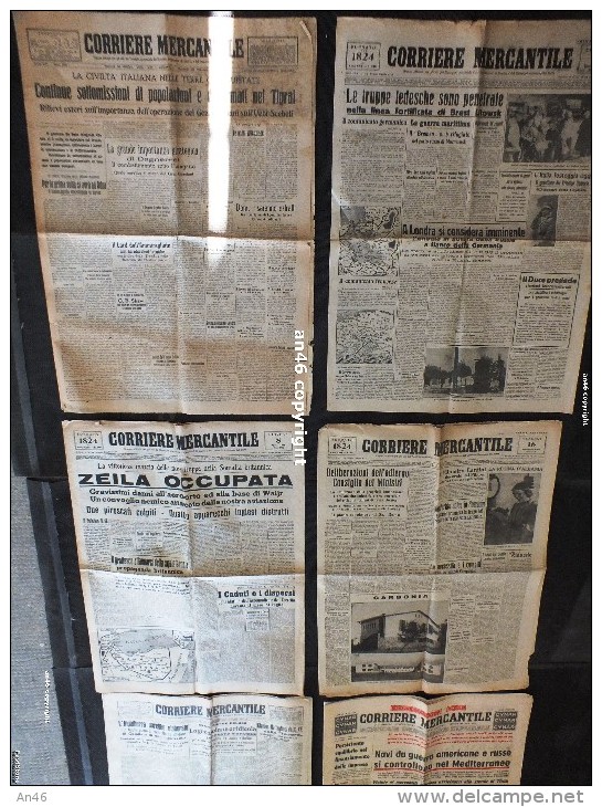 LOTTO DI 7 NUMERI DEL GIORNALE:"CORRIERE MERCANTILE" 1935/37/38 6 PAGINE-1939/1940 4 PAGINE-1967/68 12 PAGINE-VEDI SCAN. - Altri & Non Classificati