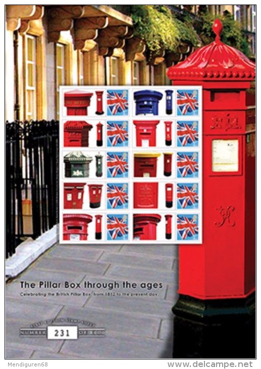 GB 2009 THE PILAR BOX THROUGH THE AGES SMILER SHEET SC-BC-236 - Personalisierte Briefmarken