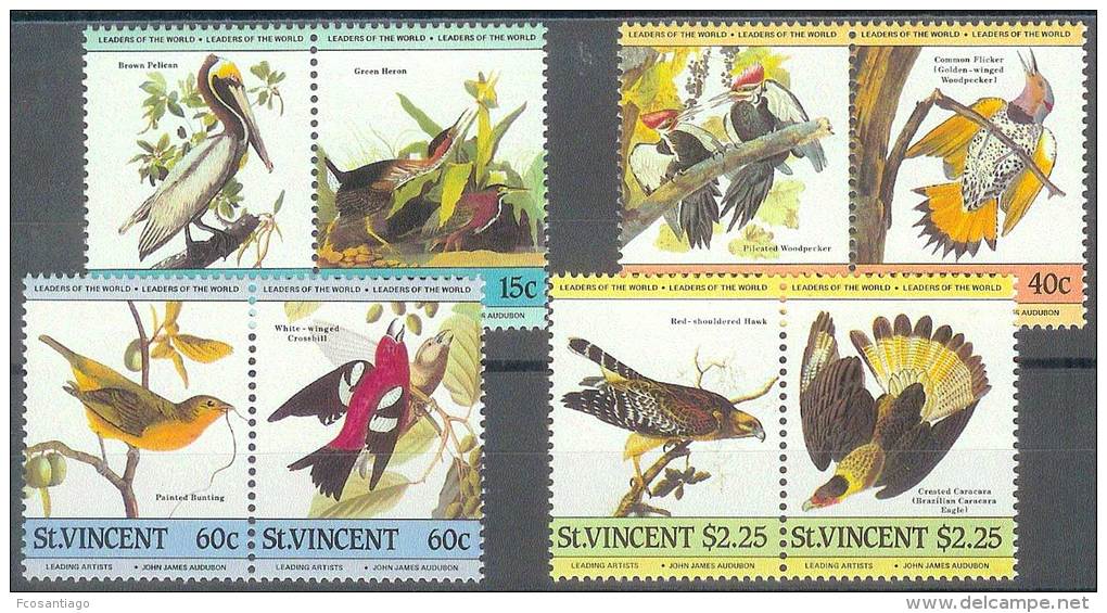 ANIMALES/PAJAROS. ST VINCENT 1985. Yvert#812/19**  Precio Cat&euro;6 - Coucous, Touracos