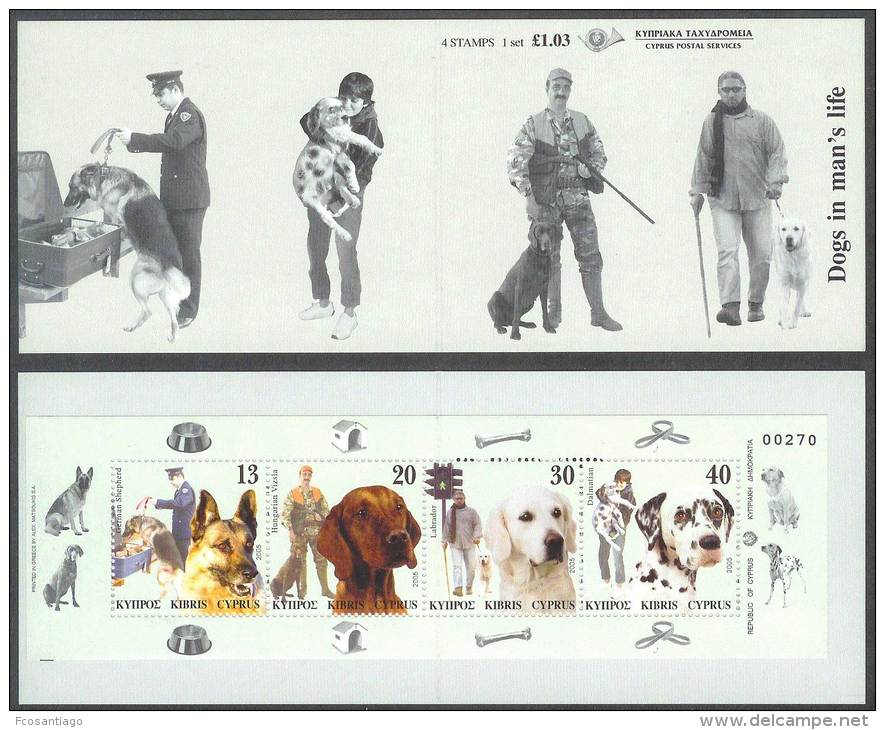 ANIMALES/PERROS. CHIPRE 2005. Yvert#CARNET1069. Precio Cat&euro;6 - Cani