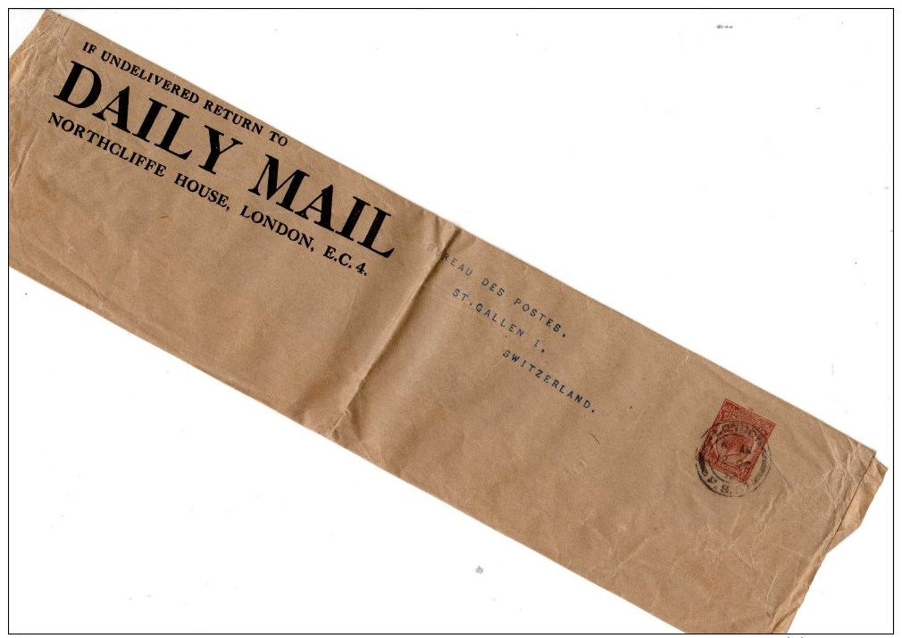 Daily Mail / Royaume-Uni / LONDON / GRANDE BRETAGNE / ANGLETERRE / FOR SUISSE ST GALLEN ( POSTES ) 1932 - Stamped Stationery, Airletters & Aerogrammes