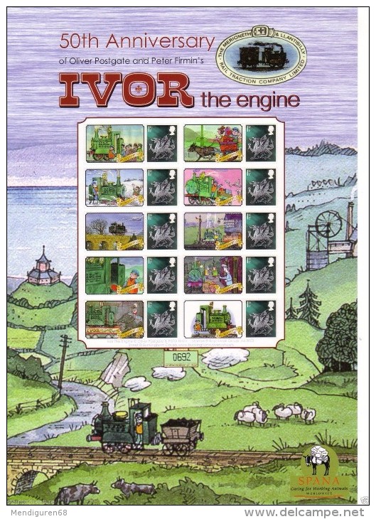 GB 2009 50th ANNIVERSARY OF  IVOR THE ENGINE SMILER SHEET SC-BC-198 - Personalisierte Briefmarken