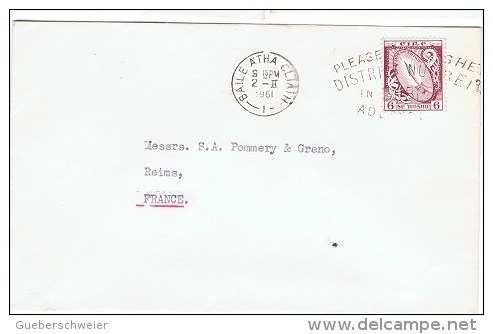 L-IJ40 - IRLANDE Lot De 6 Lettres Pour Les Champagnes Pommery à Reims - Cartas & Documentos