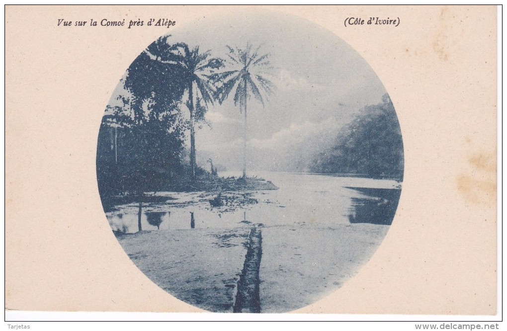 POSTAL DE COSTA DE MARFIL DE VUE SUR LA COMOE PRES D'ALEPE (COTE D'IVOIRE) - Costa De Marfil