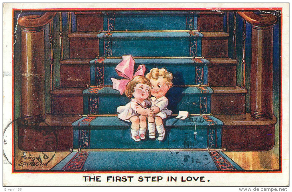 FRED SPURGIN - ILLUSTRATEUR - " THE FIRST STEP IN LOVE "  - VOIR 2 SCANS. - Spurgin, Fred