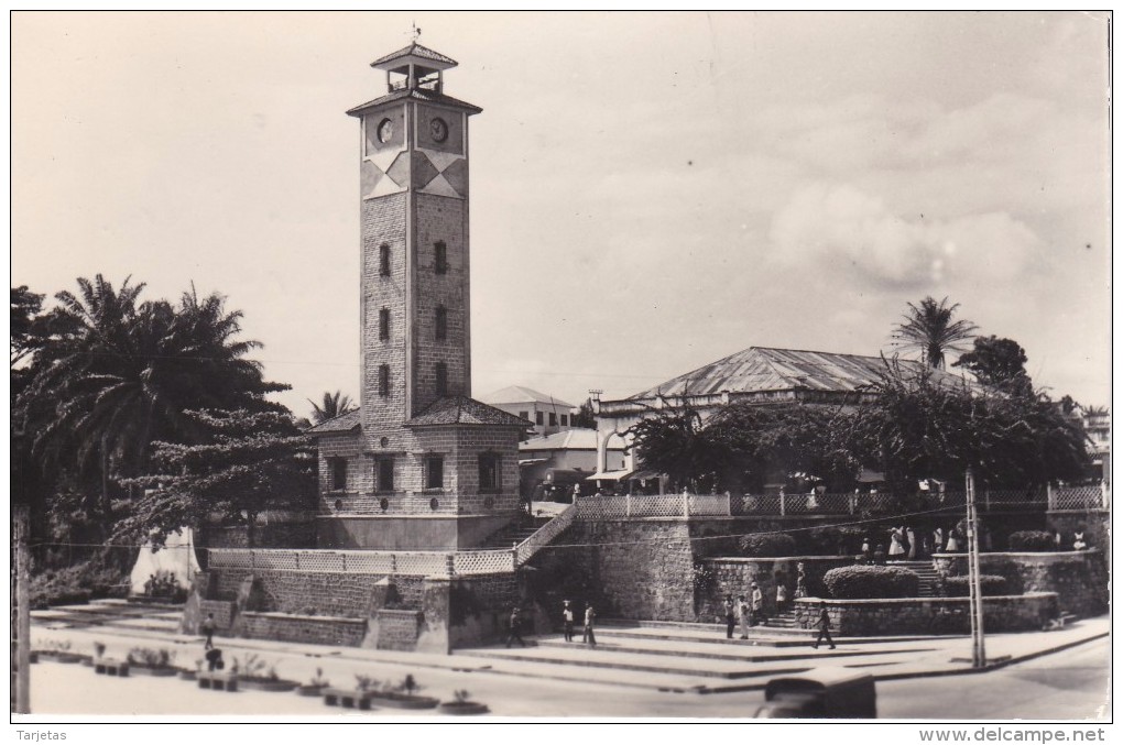 POSTAL DE GUINEA CUATORIAL DE UNA VISTA DE BATA DEL AÑO 1966 (FOTO CALIFORNIA) - Guinée Equatoriale