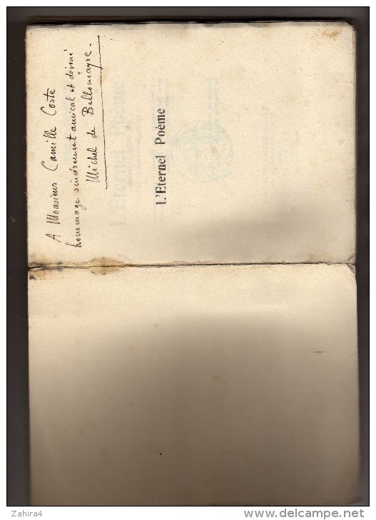 Poèmes -Michel De Bellomayre-L'éternel Poème-Prix De La Revue Des Poètes 1931-Dédicacé à Camille Coste - Autographed
