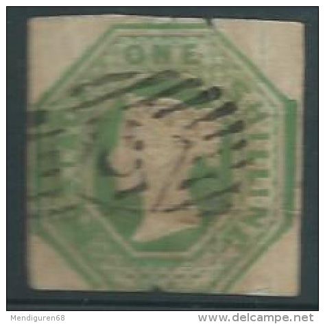 GROSSBRITANNIEN GRANDE BRETAGNE GB 1847-55 QUEEN VICTORIA EMBOSSED USED 1SHILLING PALE GREEN SG 54 MI 7 YT SC 5A - Used Stamps