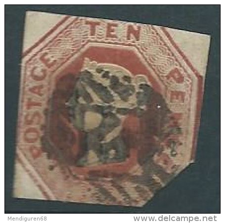 GROSSBRITANNIEN GRANDE BRETAGNE GB 1847-55 QUEEN VICTORIA EMBOSSED USED 10 PENCE BROWN SG 57 MI 6 YT 6 SN 6 - Gebruikt