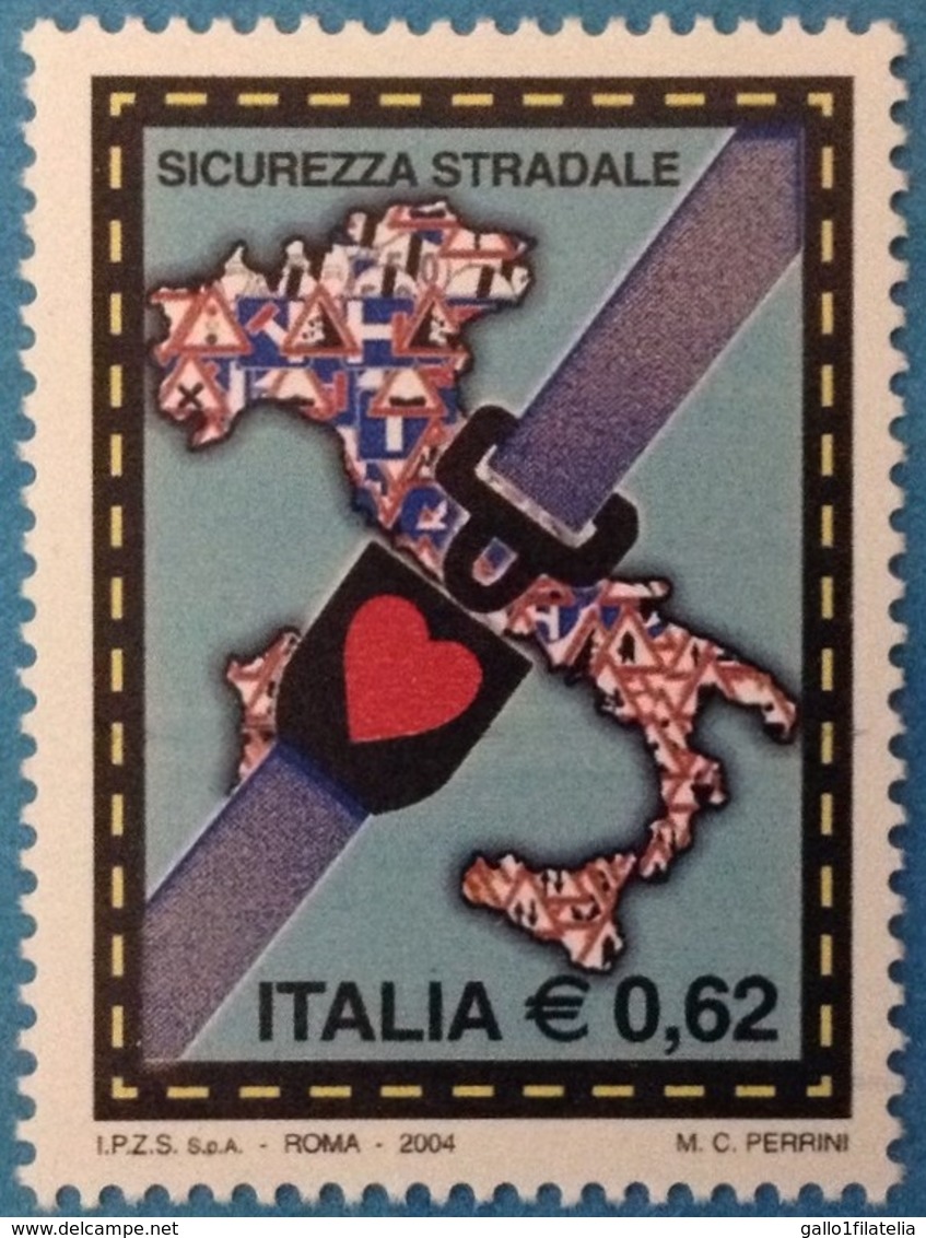 2004 - ITALIA - SICUREZZA STRADALE - EMISSIONE CONGIUNTA CON FRANCIA - NAZIONI UNITE UFFICIO DI GINEVRA. MNH - Emissioni Congiunte