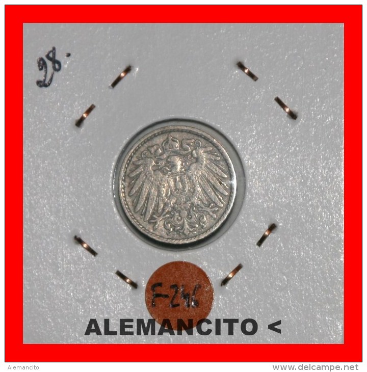 ALEMANIA - IMPERIO 5-Pfn. DEUTSCHES REICH AÑO 1904 - 5 Pfennig