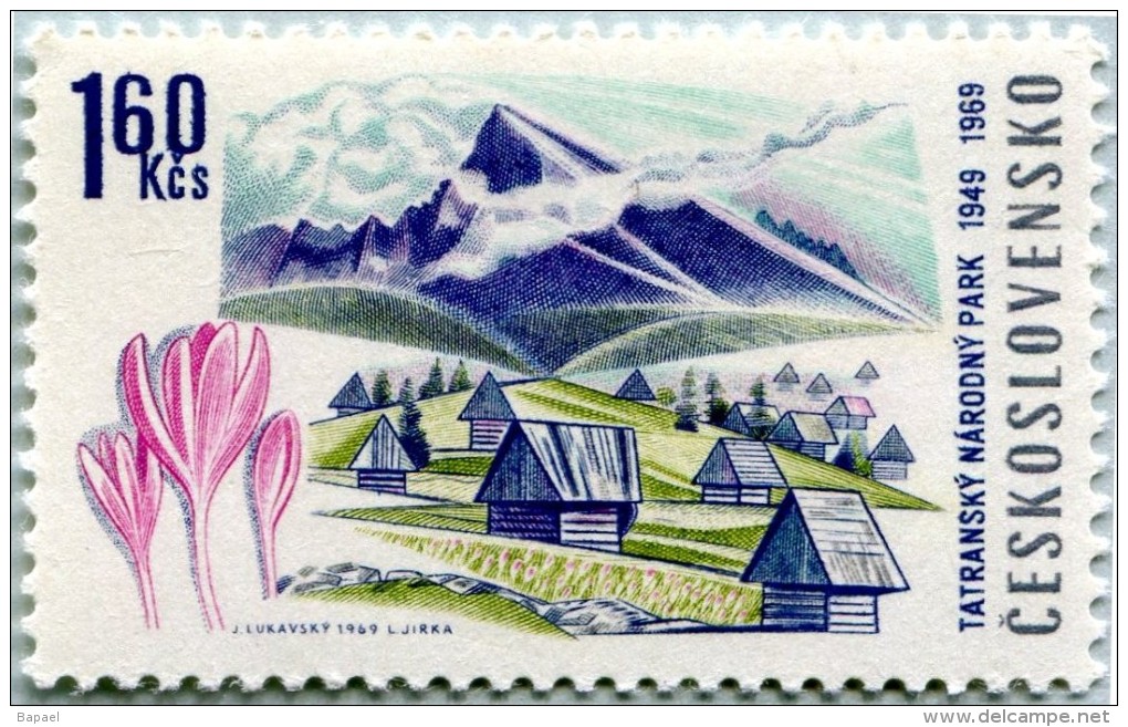 N° Yvert 1742 - Timbre De Tchécoslovaquie (1969) - MNH - Parc National Des Tatras - Mala Et Colchique (JS) - Ungebraucht