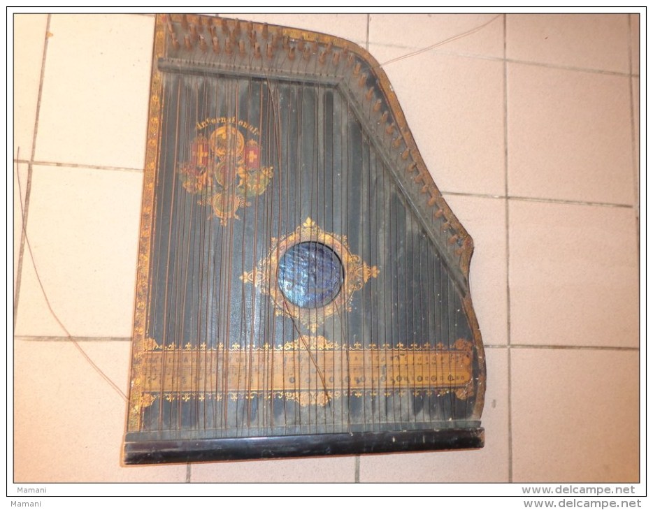 Cithare -a Restaurer Guitar Zither--made Saxony-anglo Americain-dieu Mon Droit-frank Reich - Autres & Non Classés