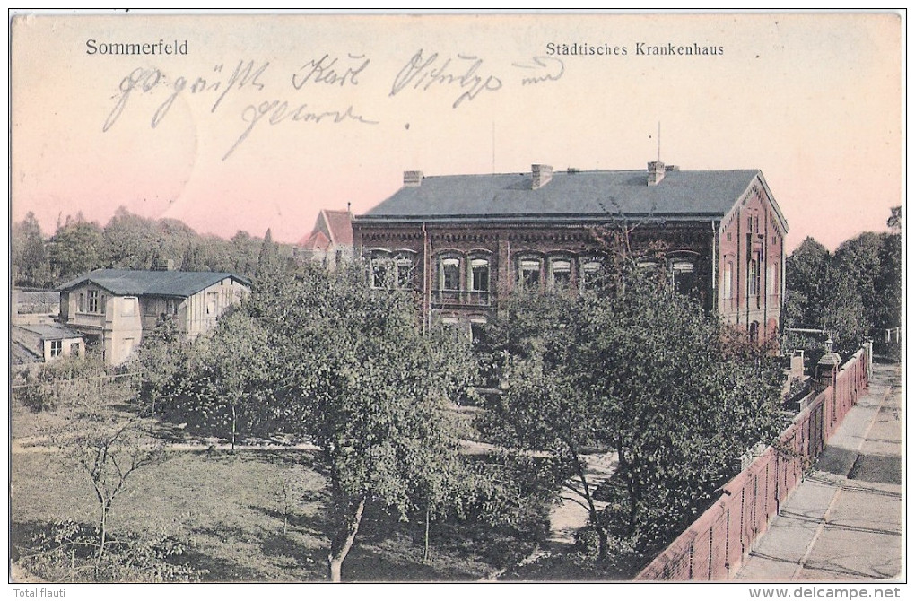 SOMMERFELD Städtisches Krankenhaus Latkowo Color 3.1.1909 Gelaufen - Neumark
