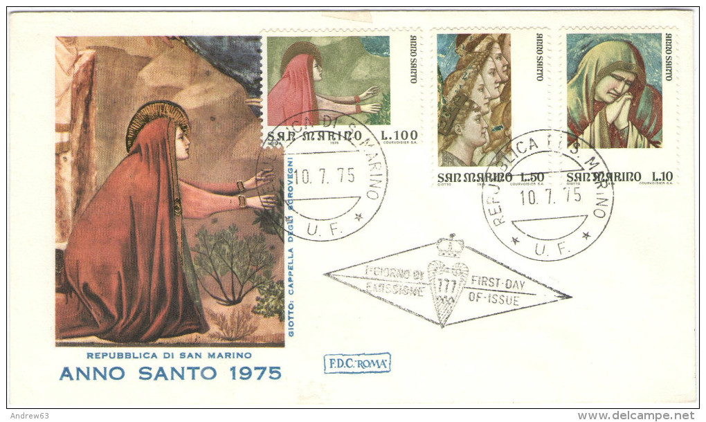 SAN MARINO - 1975 - ANNO SANTO - 2 FDC ROMA - FDC