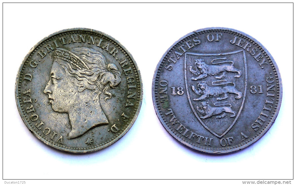 1/12 Shilling 1881 States Of Jersey. Victoria. Cuivre/ Copper - Jersey