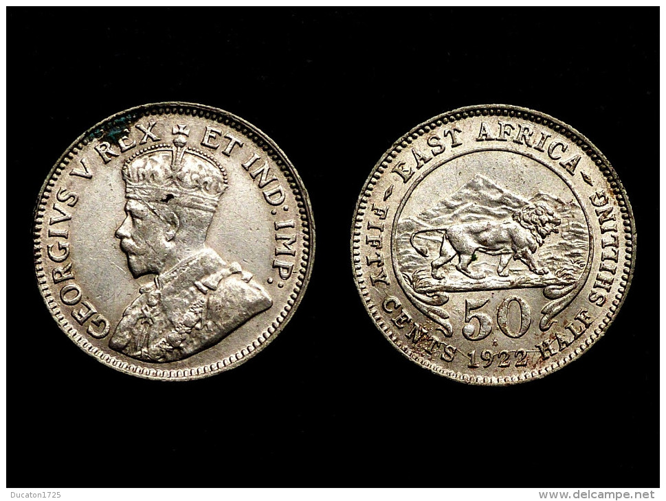 50 Cents 1922 East Africa. British Empire. Georgius V°. Argent/Silver - Colonia Británica