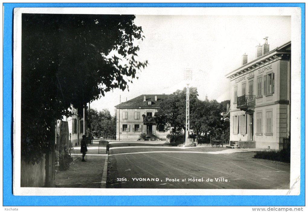 NOV195, Yvonand Près Yverdon, Poste Et Hôtel De Ville, 3256, Non Circulée - Yverdon-les-Bains 