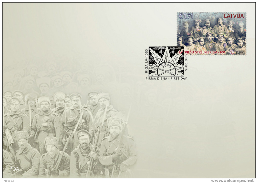 2015 Latvia  Stamps 100 Years Of Latvian Riflemen Battalion In WW I -  FDC - Astrology