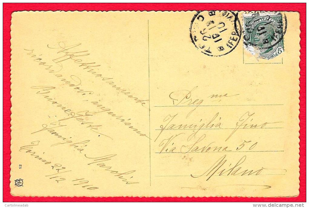 [DC4242] CARTOLINA - PROBABILE FIUME PO TORINO - TIMBRO RETRO TORINO - Viaggiata 1910 - Old Postcard - Fiume Po