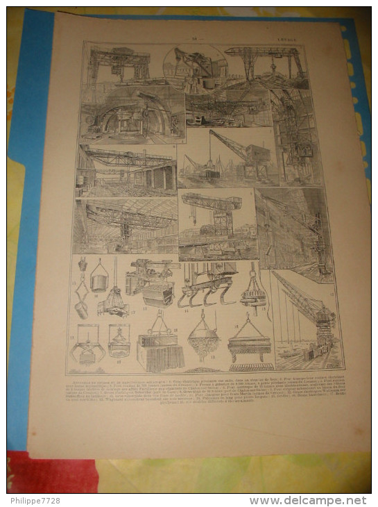 Planche Travaux Publics  LEVAGE 1920/24 - Opere Pubbliche