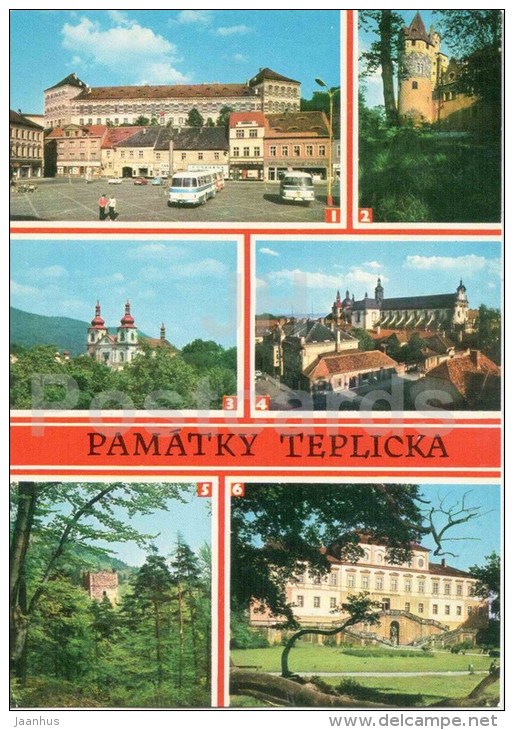 Teplice - Bilina , Castle - Doubravka Castle - Bohosudov , Monastery - Osek - Bus - Czechoslovakia - Czech - Unused - Tchéquie