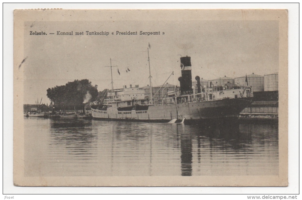 BELGIQUE - ZELZATE Kanaal Met Tankschip "Président Sergeant" (voir Descriptif) - Zelzate