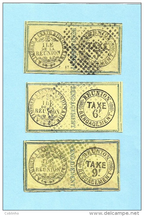 REUNION TIMBRES FISCAUX - Taxe D´engagement - Forbin No 6 à 8 - Other & Unclassified