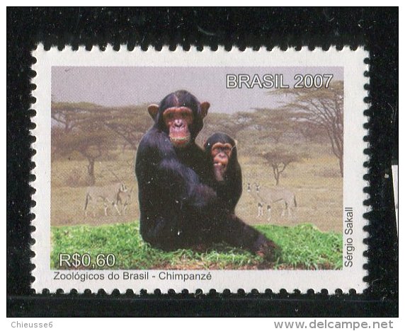 (cl. 4 - P.15) Brésil ** N° 2995 (ref. Michel Au Dos)  Chimpanzés - - Unused Stamps