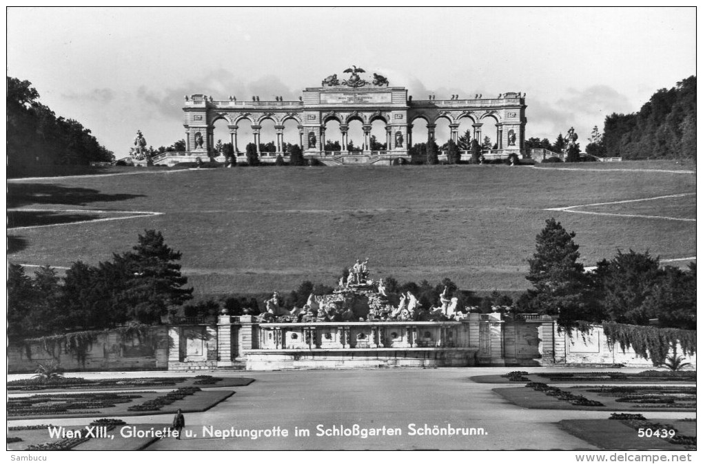 Wien XIII - Gloriette Mit Neptunbrunnen Im Schloßgarten Schönbrunn 1956 - Château De Schönbrunn