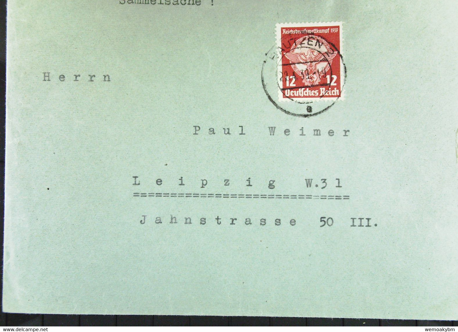 DR 33-45: Brief "Sammelsache" Aus Bautzen 2 Nach Leipzig, 22.4.39  Knr: 690,  Abs.-Klappe Fehlt - Briefe U. Dokumente