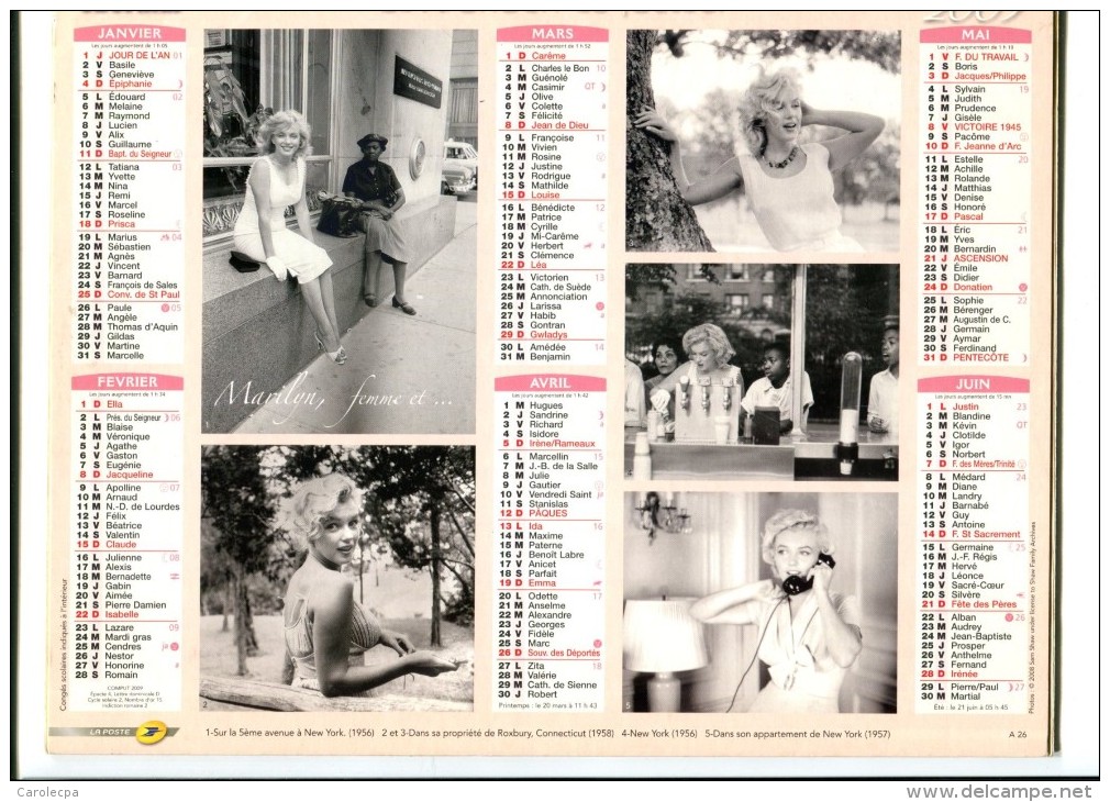 MARYLIN  MONROE --- Calendrier Postal De 2009 - Formato Grande : 2001-...