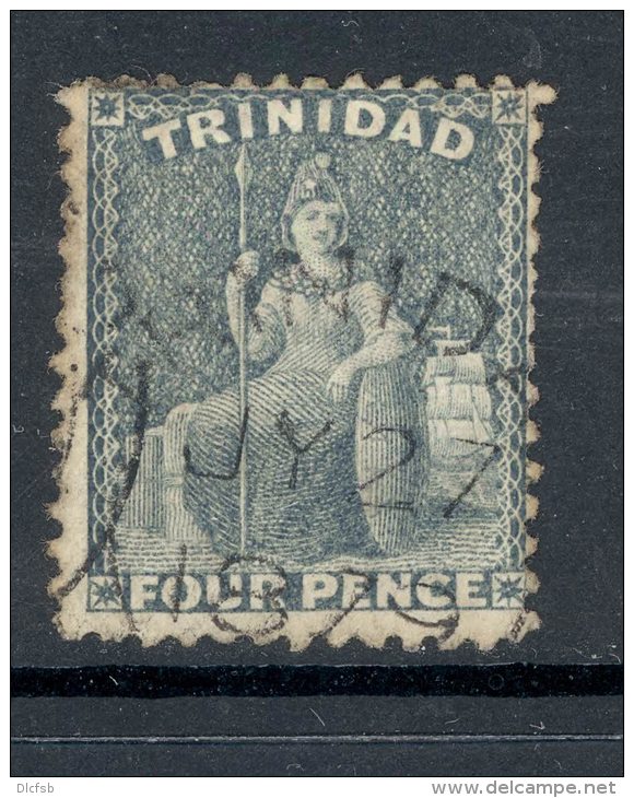 TRINIDAD, 1863 4d Britannia (P12&frac12;, Wmk Crown CC) Very Fine Used - Trinidad Y Tobago