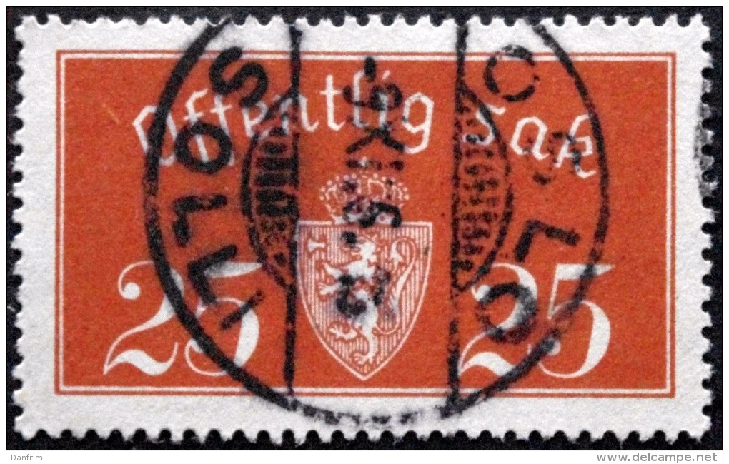 Norway 1933  Minr.15 I   35mm X19,5mm    OSLO SOLLI  9-11-1935  ( Lot C 300 ) - Dienstzegels